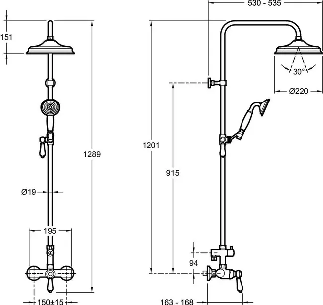 Colonne de douche mécanique, JACOB DELAFON Louise, Chromé – Image 2