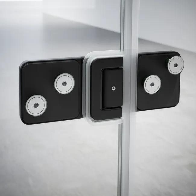 Paroi de douche à l'italienne verre transparent, l.140+40 cm, Ep.8 mm noir – Image 6